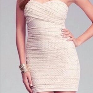 bebe Strapless Cream Dress